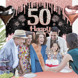 50th Birthday Decorations for Women 49pcs Black Rose Gold Black