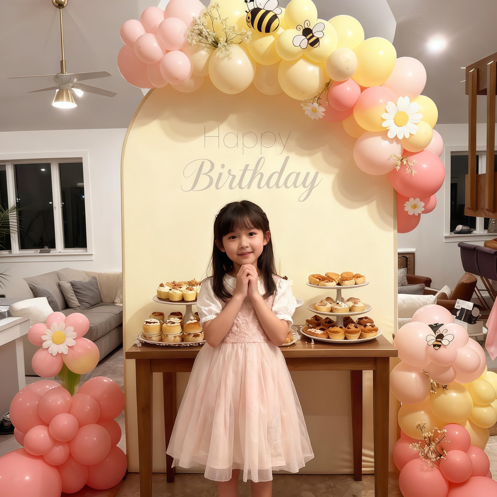Dusty Pink Balloons Pastel Pink Yellow White Sand Balloons Boho Baby