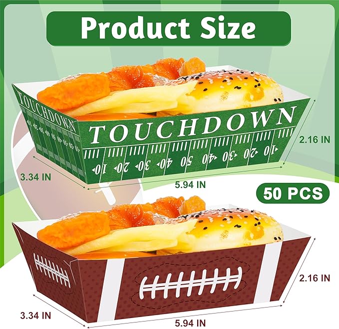 50 PCS Football Party Decorations 2026 Football Serving Tray
