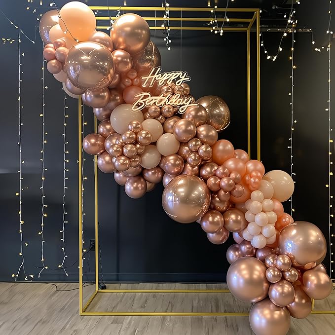 Rose Gold Balloons Garland Arch Kit 18 10 5 In Rose Gold Heart Foil
