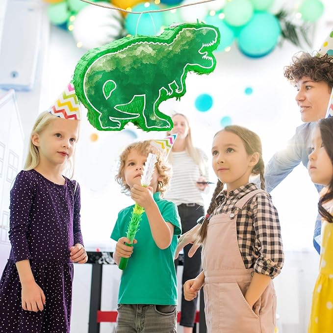 WERNNSAI Dinosaur Piñata - Watercolor Green Dinosaur Piñata Birthday