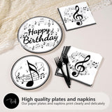 96 Pcs Music Birthday Party Supplies Music Notes Plates Napkins