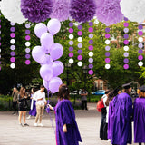 Purple White Lavender Party-Decorations Streamers - 28pcs Tissue Pom
