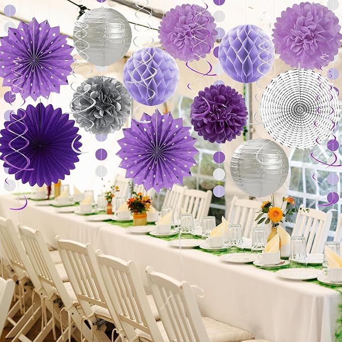 Retirement Party Decorations Women Purlpe Glitter Happy Retirement