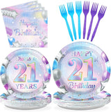 96Pcs 21st Birthday Decorations Iridescent 21st Birthday Party