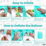 KatchOn, Giant Blue Teal Number 8 Balloons - 40 Inch || Aqua Teal