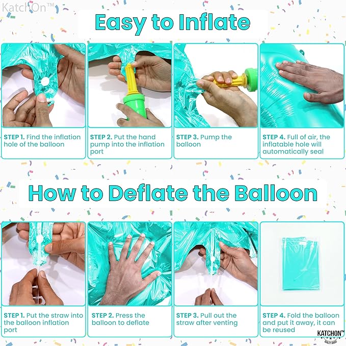 KatchOn, Teal Number 3 Balloon - Large, 40 Inch | Teal Blue 3 Balloon