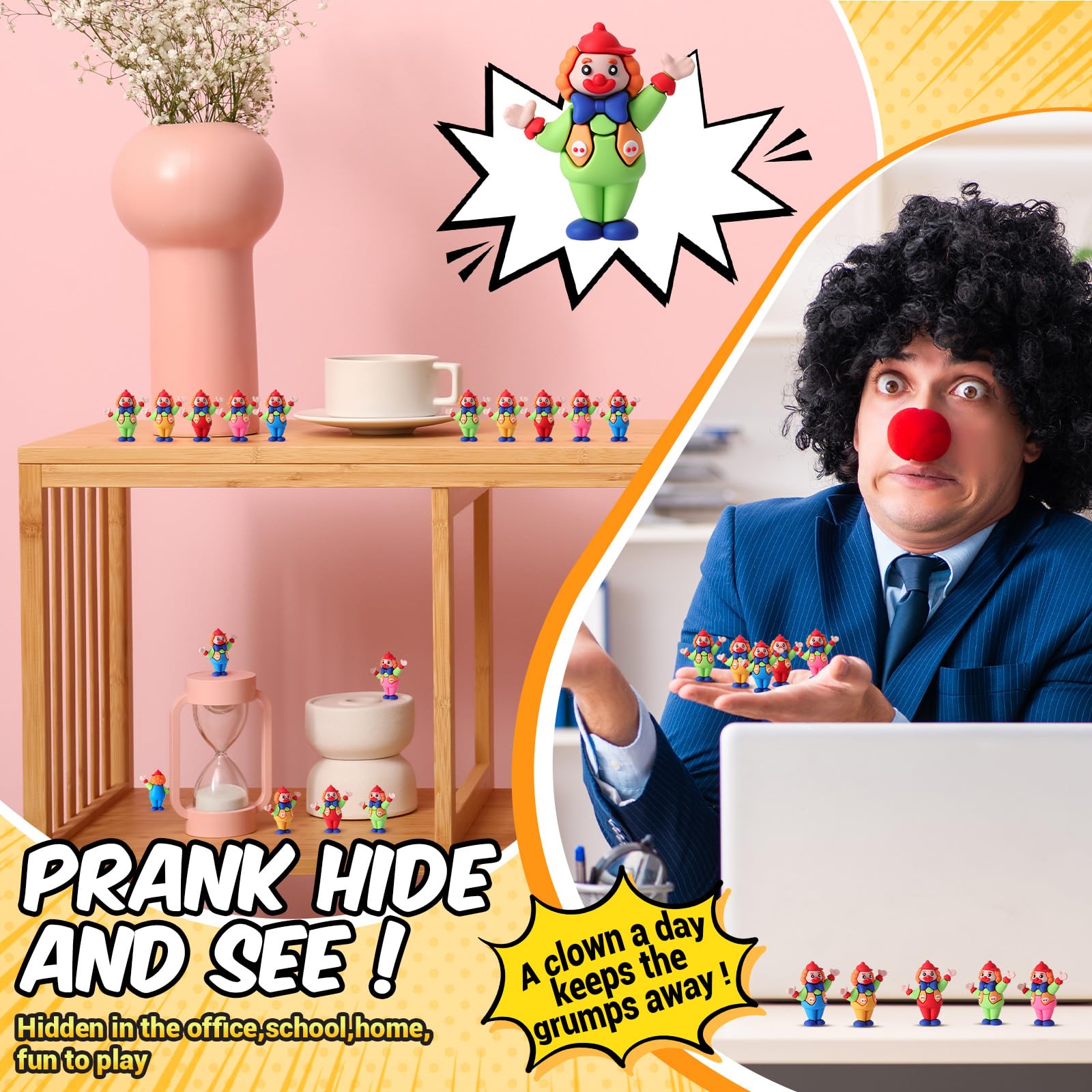 Soulchen 25 Pcs Tiny Clown Figurines Clown Figurines Statues Funny