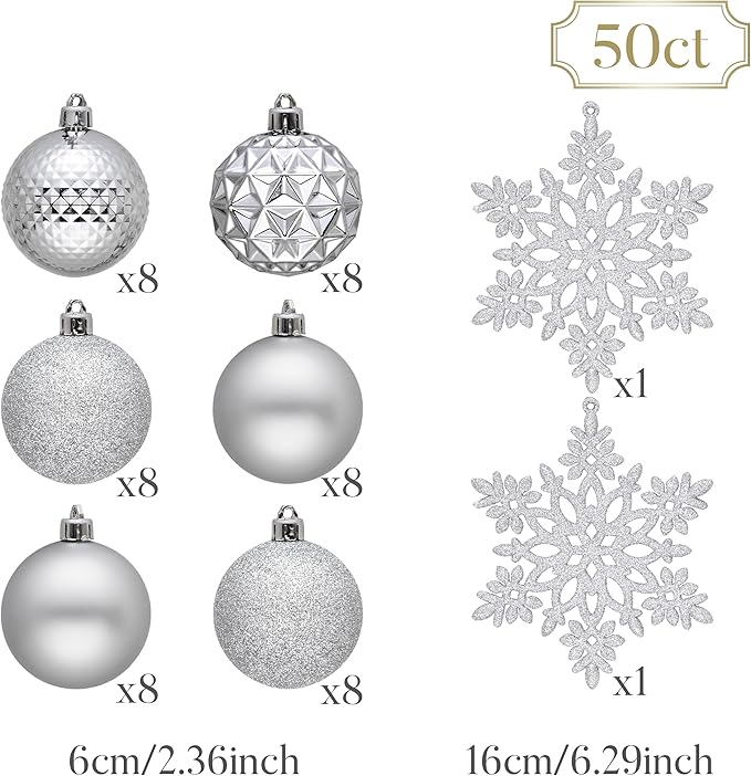 Valery Madelyn Christmas Tree Decorations Ornament Set, 50ct 2.36 #8