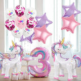 16 Pcs Unicorn Balloons Kit for Birthday Party Decorations 2 Self