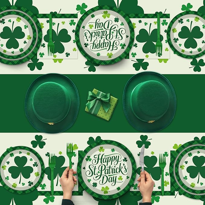 122 Pcs St Patricks Day Decorations Serves 30 Disposable St Patricks