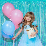 BRAVESHINE Iridescent Blue Foil Fringe Backdrop - 2 Pack 3.2x6.5 ft