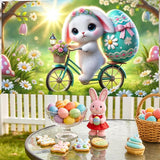 Easter Banner Polyester 43x70.86 Inches Banner Easter for Backyard