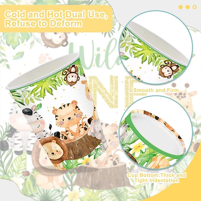 120PCS Wild One Party Supplies for Boys 1st Kids First Birthday