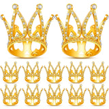 12 Pcs Crown Cake Topper Mini Baby Crown Tiny Queen Small Alloy Gold