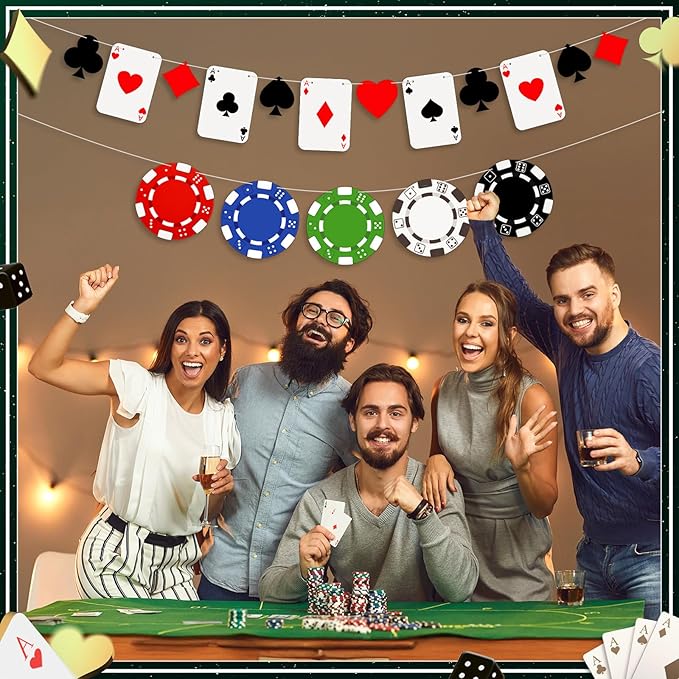 Sherr Poker Theme Party Decorations 10 ft Pre-Strung Poker Birthday