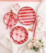 Valentines Day Plates and Napkins Sets Serves 16 Includes Paper Cups