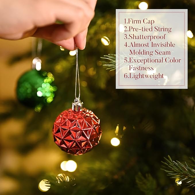 Valery Madelyn Christmas Tree Decorations Ornament Set, 50ct 2.36