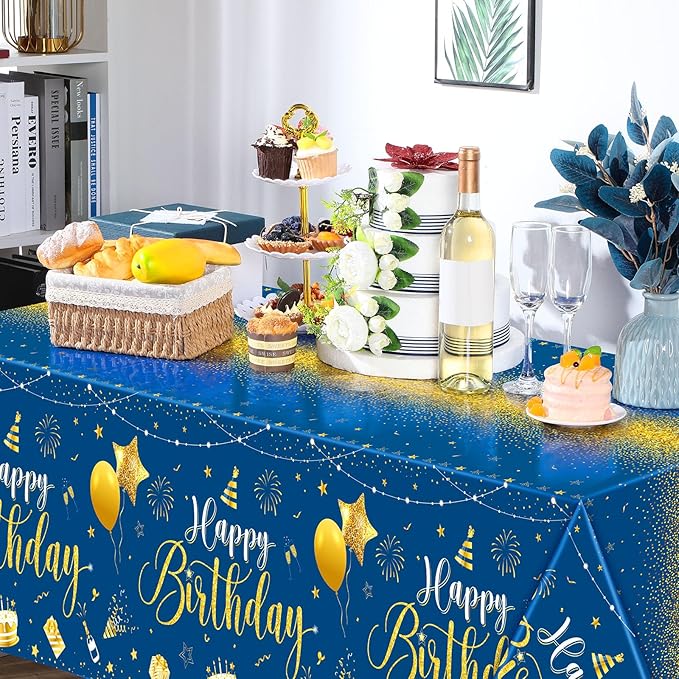 Tudomro 3 Pcs Happy Birthday Tablecloths Happy Birthday Party