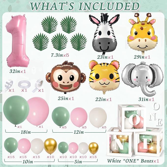 Wild One Birthday Decorations Jungle Theme 1st First Birthday