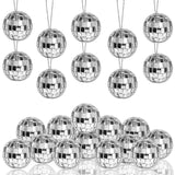 Newmemo Mini Disco Ball Cake Topper 20Pcs Hanging Mirror Disco Balls