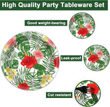 48 Pcs Hawaiian Luau Party Supplies Aloha Floral Plates Hawaiian