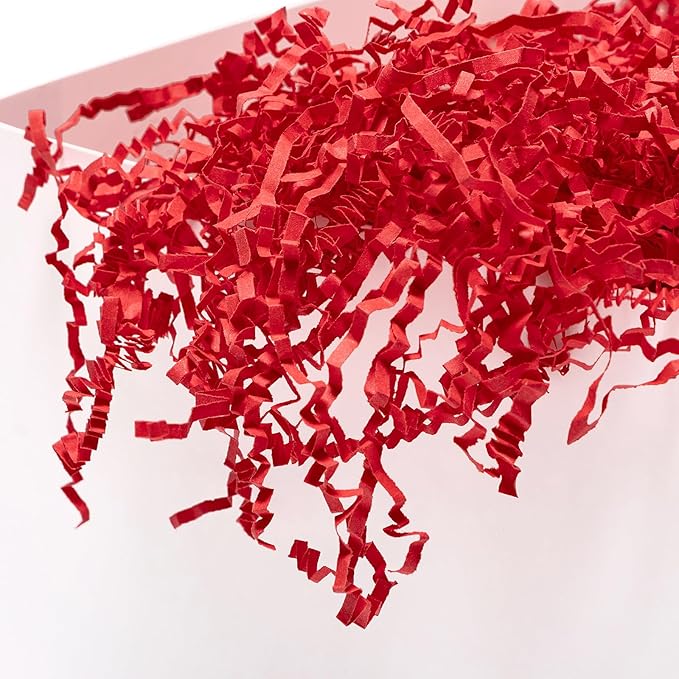 Mefleet 2 LB Crinkle Cut Paper Shred Filler Red Crinkle Shredded
