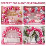 LovesTown 150 PCS Hot Pink Balloons Different Size of 18 12 10 5 Inch