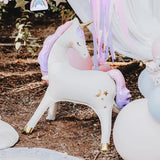 Giant Standing Unicorn Balloon PartyDeco 37.5x34 Inch Stylish White