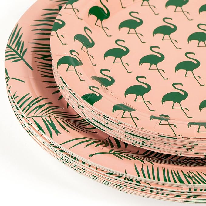 Tropical Luau Party Paper Plate and Napkin Set Premium Quality 80