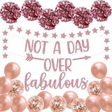 Rose Gold Birthday Party Decorations for Women Not A Day Over