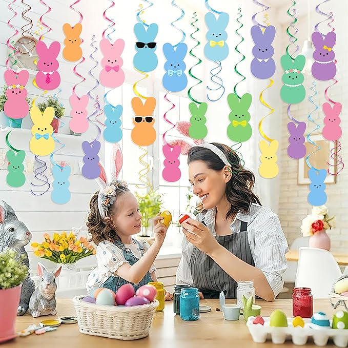 30Pcs Easter Hanging Decorations Bunny Hanging Easter Decorations