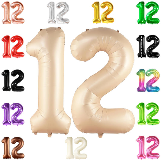 KatchOn, Huge Caramel 12 Balloon Number - 40 Inch | Caramel Number 12