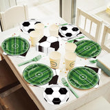 100 Pcs Soccer Party Plates and Napkins Set Sports Birthday Party