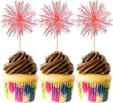 Gyufise 30Pcs Foil Firework Cupcake Toppers Sparkle Tinsel Cake #31