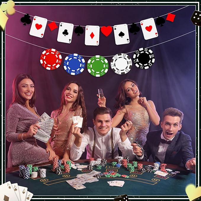 Sherr Poker Theme Party Decorations 10 ft Pre-Strung Poker Birthday