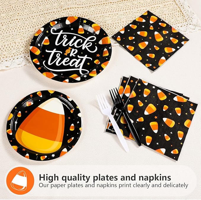 96PCS Candy Theme Corns Halloween Party Supplies Set Orange Trick