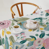 JanJCurt Spring Floral Tablecloth, Boho Blue Blossom Wildflowers Girly