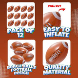 12 Pack 16 Inflatable Footballs for Football Party Decorations &
