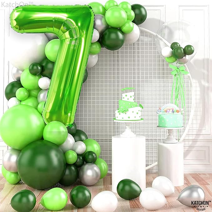 KatchOn, Giant Light Green Number 7 Balloon - 40 Inch | 7th Birthday