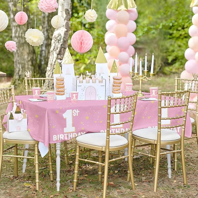 Baby Girl Party Supplies Set 1st Birthday Decorations Includes 2