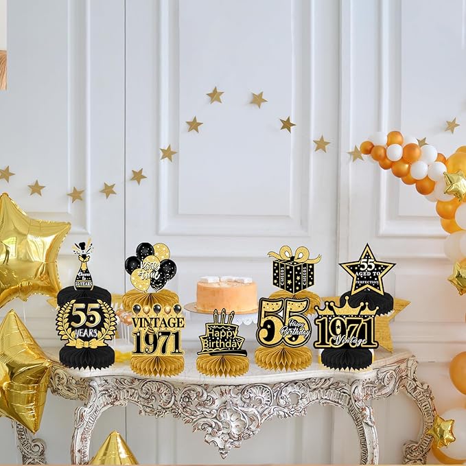 55th Birthday Decorations for Men - 9PCS Vintage 55th Birthday Table