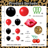110pcs Red and Black Balloon Garland Arch Kit with 3 Cheetah Leopard