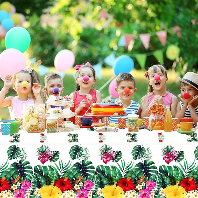 133 PCS Hawaiian Aloha Party Supplies Disposable Dinnerware Set
