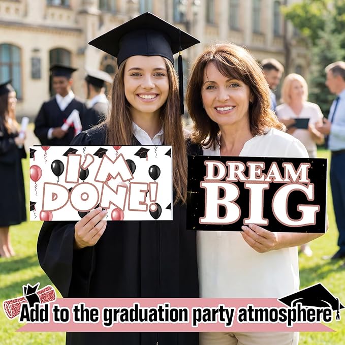 24 Designs Graduation Photo Booth Props Double Sided 11x5.51''