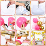 2 Sets Princess Party Balloon Column Stand Kit with 2 Crown Foil