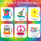 Nezyo 12 Pcs Tie Dye Hippie Party Honeycomb Centerpieces Decorations