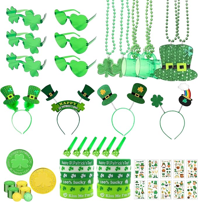 St Patricks Day Accessories 160 Pcs St Patricks Day Party Favors Set