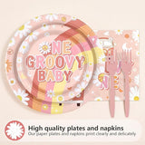 96Pcs Groovy One Birthday Party Decorations Boho Groovy 1st Birthday