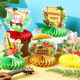 10 Pieces Hawaiian Luau Honeycomb Table Centerpiece, Hawaiian Themed